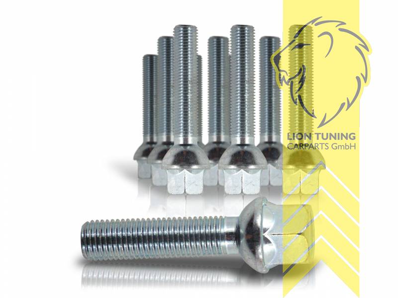 silber, 10.9, M12x1,5, Kugelbund, Metall / Stahl, 35 mm