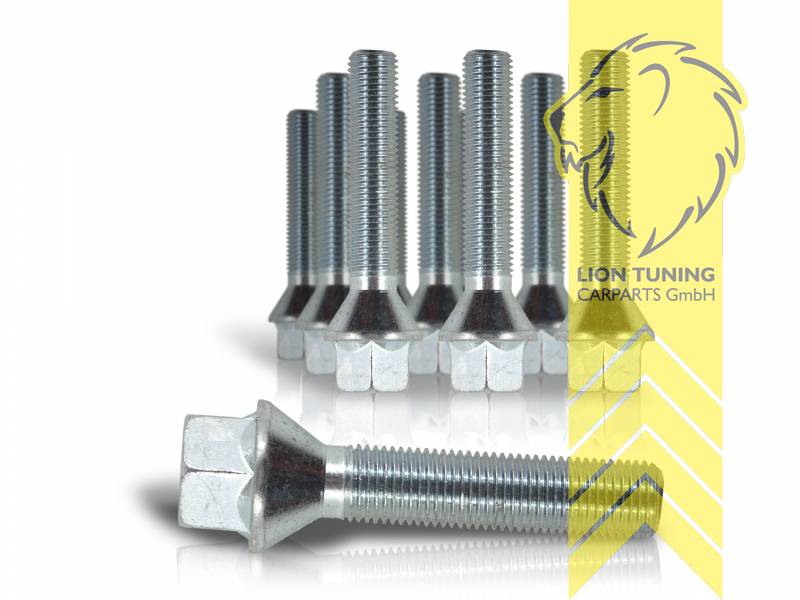 silber, 10.9, M12x1,5, Kegelbund, Metall / Stahl, 50 mm