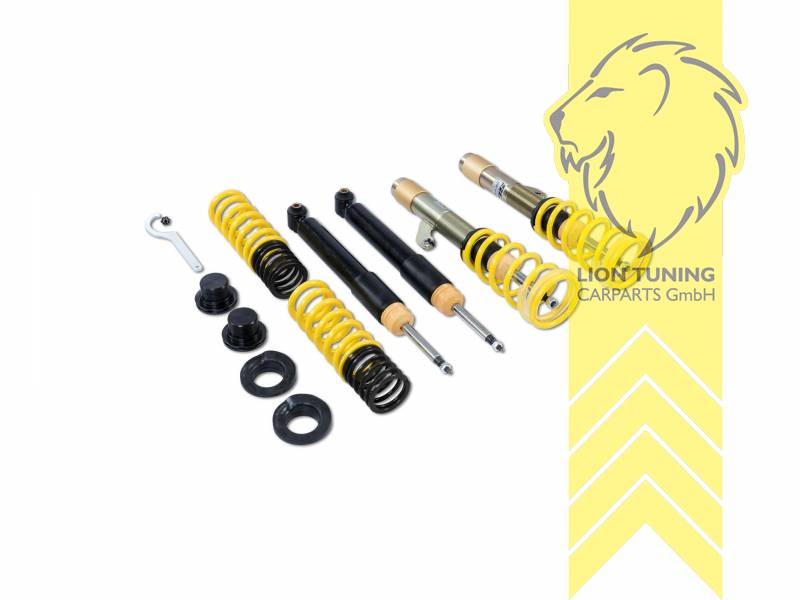 ST XA (mit Härteverstellung), gelb, Nicht für Fahrzeuge mit elektronischer Dämpferverstellung., Bei Einbau mit serienmäßigen Rad-/Reifenkombinationen sind evtl. Spurverbreiterungen erforderlich., Stahl verzinkt, Eintragungspflichtig / Teilegutachten liegt bei