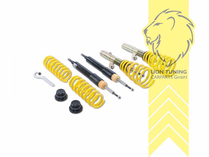 ST XA (mit Härteverstellung), gelb, Nicht für Allradfahrzeuge (4WD, 4x4, 4Matic, 4Motion usw.)., Bei Einbau mit serienmäßigen Rad-/Reifenkombinationen sind evtl. Spurverbreiterungen erforderlich., Stahl verzinkt, Eintragungspflichtig / Teilegutachten liegt bei