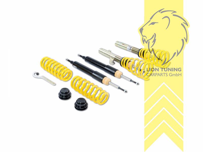 ST XA (mit Härteverstellung), gelb, Nicht für Allradfahrzeuge (4WD, 4x4, 4Matic, 4Motion usw.)., Bei Einbau mit serienmäßigen Rad-/Reifenkombinationen sind evtl. Spurverbreiterungen erforderlich., Stahl verzinkt, Eintragungspflichtig / Teilegutachten liegt bei