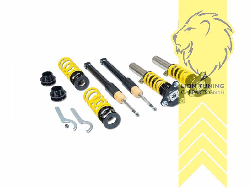 ST XTA ( Härteverstellbar mit Stützlager ), gelb, Nicht für Fahrzeuge mit elektronischer Dämpferverstellung., Federbeinklemmdurchmesser VA 52mm, Stahl verzinkt, Eintragungspflichtig / Teilegutachten liegt bei