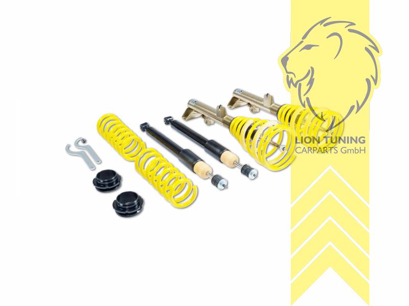 ST XA (mit Härteverstellung), gelb, Bei Einbau mit serienmäßigen Rad-/Reifenkombinationen sind evtl. Spurverbreiterungen erforderlich., Nicht für Fahrzeuge mit Niveauregulierung, bzw. nur wenn die Niveauregulierung entsprechend eingestellt werden kann., Stahl verzinkt, Eintragungspflichtig / Teilegutachten liegt bei