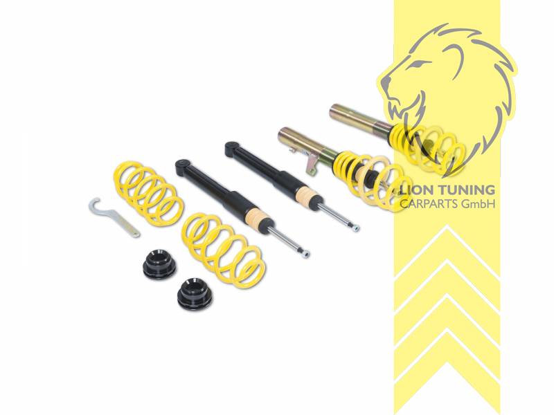 Nur für Fahrzeuge mit einem Klemmdurchmesser an der VA von 55mm., ST X (Mit fester Kennung), gelb, Bei Fahrzeugen die mit elektronischer Dämpferregelung DCC ausgerüstet sind ist diese gemäß der Anleitung stillzulegen. Elektroniksatz zur Stilllegung KW Nr. 68510141., Nicht für Allradfahrzeuge (4WD, 4x4, 4Matic, 4Motion usw.)., Stahl verzinkt, Eintragungspflichtig / Teilegutachten liegt bei