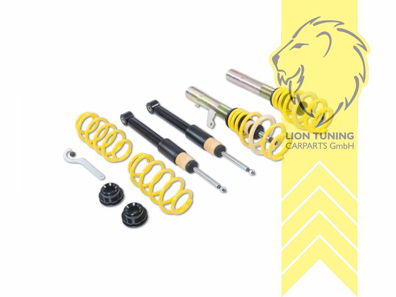 Nur für Fahrzeuge mit einem Klemmdurchmesser an der VA von 55mm., ST XA (mit Härteverstellung), gelb, Bei Fahrzeugen die mit elektronischer Dämpferregelung DCC ausgerüstet sind ist diese gemäß der Anleitung stillzulegen. Elektroniksatz zur Stilllegung KW Nr. 68510141., Nicht für Allradfahrzeuge (4WD, 4x4, 4Matic, 4Motion usw.)., Stahl verzinkt, Eintragungspflichtig / Teilegutachten liegt bei