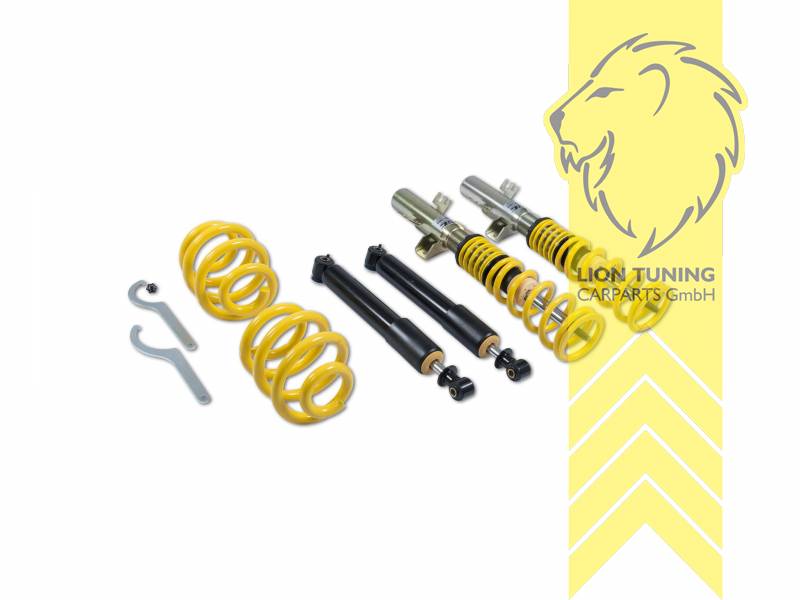 ST XA (mit Härteverstellung), gelb, Bei Fahrzeugen die mit elektronischer Dämpferregelung ausgerüstet sind ist diese gemäß der Anleitung stillzulegen. Elektroniksatz zur Stilllegung KW Nr. 68510440, Nur passend für Fahrzeuge mit VA Federbeinklemmung, Stahl verzinkt, Eintragungspflichtig / Teilegutachten liegt bei