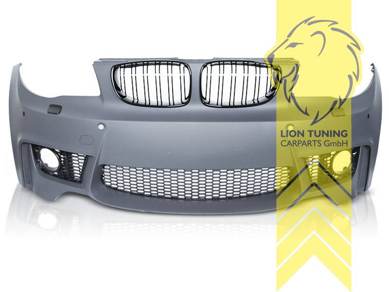 Liontuning - Tuningartikel für Ihr Auto  Lion Tuning Carparts GmbH  Frontstoßstange BMW E81 E82 E87 E88 1M Optik mit PDC inkl. Sportgrill