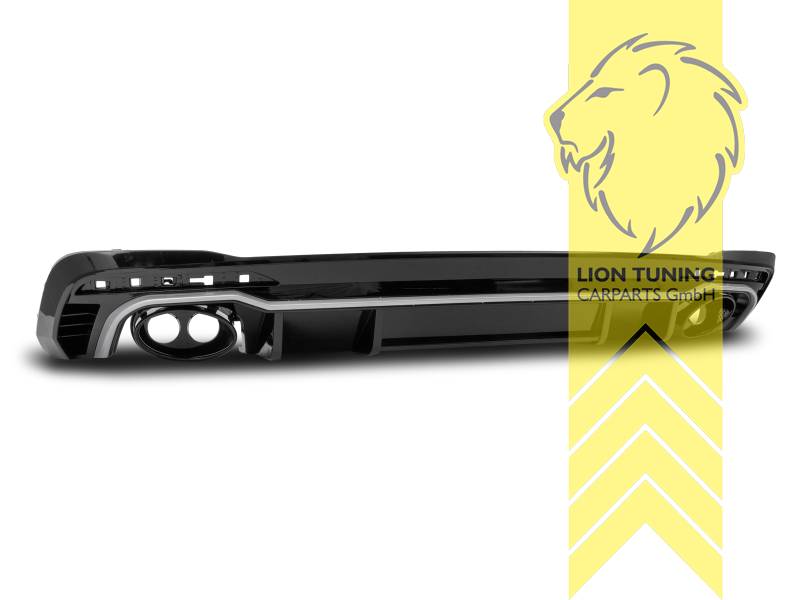 links und rechts für Oval Endrohr, schwarz glänzend, nur passend für S-Line Stoßstange, Nur passend für Modelle ohne Ad-Blue Tank, PP Kunststoff, Eintragungsfrei / als Ersatzteil verwendbar