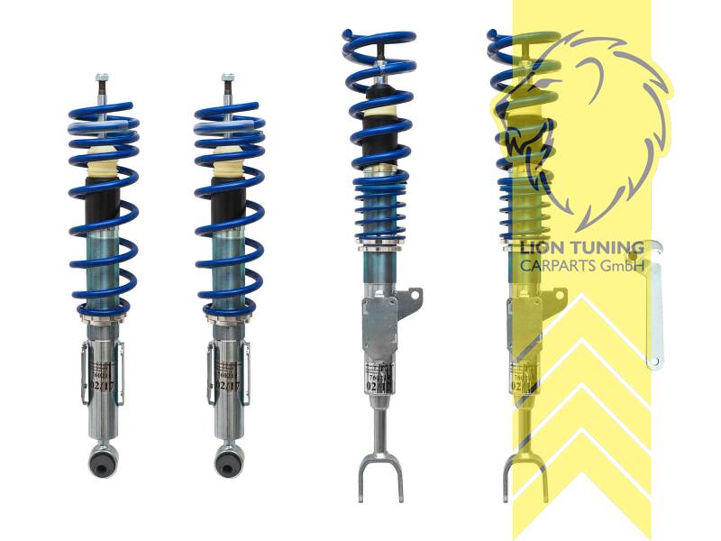 fest, blau, Nicht für Allradfahrzeuge (4WD, 4x4, 4Matic, 4Motion usw.), Nicht für Fahrzeuge mit elektronischer Dämpferverstellung., Stahl verzinkt, Eintragungspflichtig / Teilegutachten liegt bei
