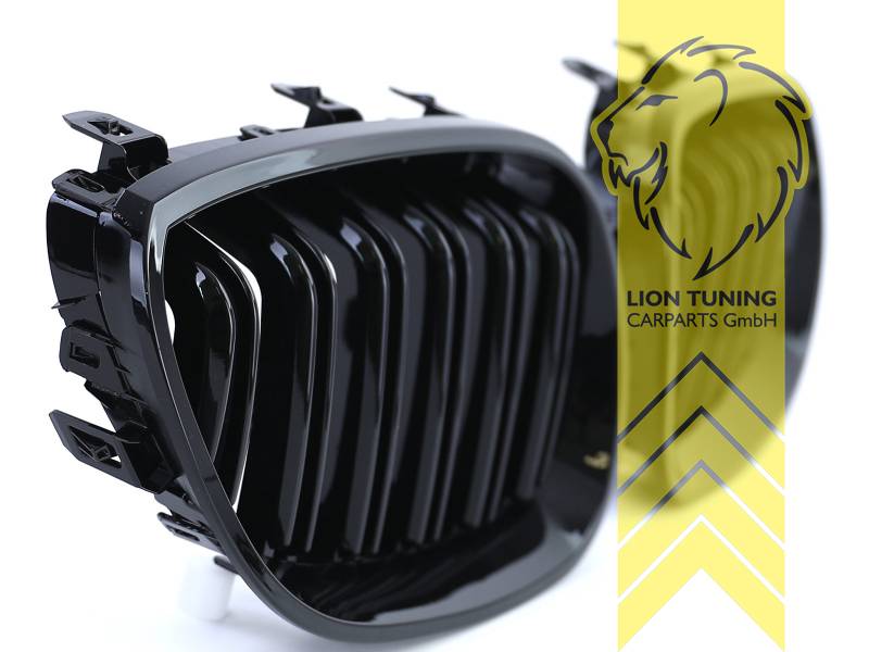 Liontuning - Tuningartikel für Ihr Auto  Lion Tuning Carparts GmbH  Sportgrill Kühlergrill BMW E60 Limousine E61 Touring schwarz glänzend