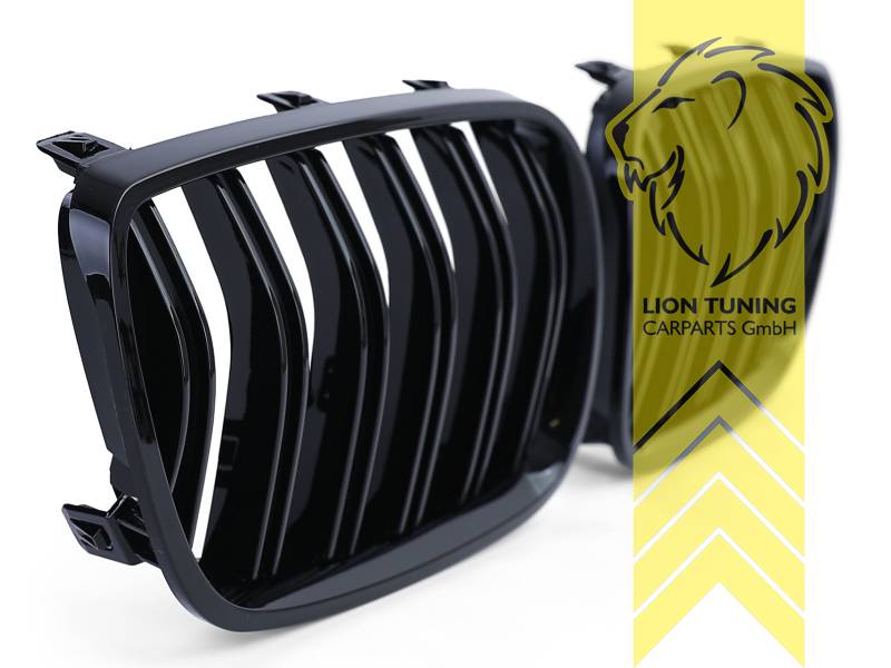Liontuning - Tuningartikel für Ihr Auto  Lion Tuning Carparts GmbH  Sportgrill Kühlergrill BMW X3 E83 schwarz glänzend