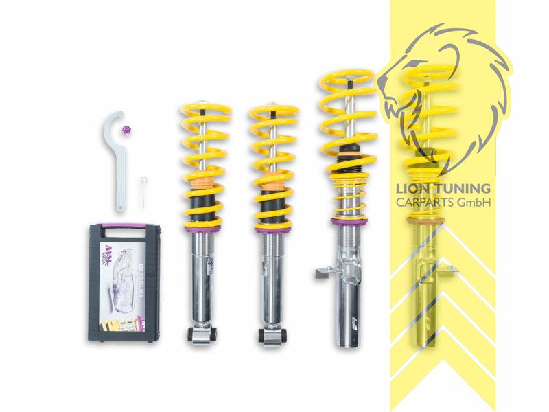 nur für Fahrzeuge mit Allrad, V2, gelb, Bei Fahrzeugen mit elektronischer Dämpferregelung muss diese stillgelegt werden. Fahrzeugspezifische KW Stilllegungssätze finden Sie in der Zubehörtabelle., Edelstahl, Eintragungspflichtig / Teilegutachten liegt bei