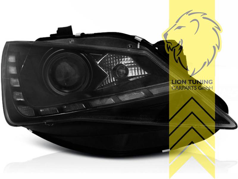 Scheinwerfer mit LED für Seat Ibiza 6J in Schwarz
