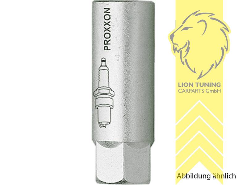 Liontuning - Tuningartikel für Ihr Auto  PROXXON 3/8 Zoll  Steckschlüsseleinsatz Nuss mit TPR Thermoplastic Rubber für Zündkerzen 64  mm lang 18