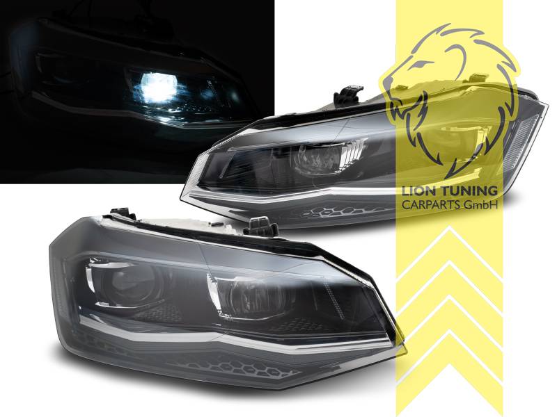 Halogen, schwarz, Blinkerbirnen BAU15S, Abblendlicht H7 / Fernlicht H1, elektrisch verstellbar - Stellmotor integriert, Eintragungsfrei / mit E-Prüfzeichen, Eintragungsfrei / mit R87 Zulassung als Tagfahrlicht