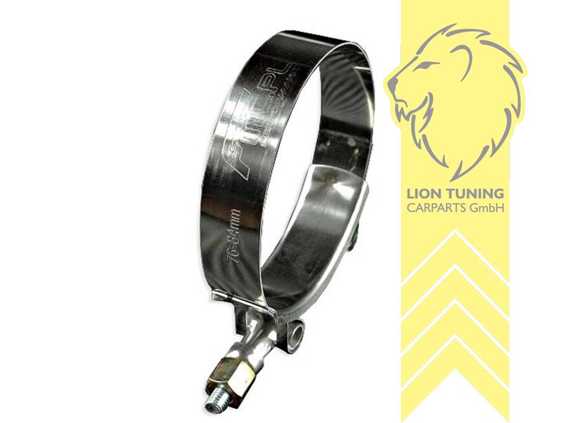 Liontuning - Tuningartikel für Ihr Auto  Edelstahl V2A Auspuff Bandschelle  Schlauchschelle Gelenkbolzenschelle T Clamp 43-49 mm