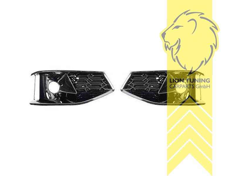 schwarz glänzend, Zierleiste silber, PP Kunststoff, Eintragungsfrei / als Ersatzteil verwendbar