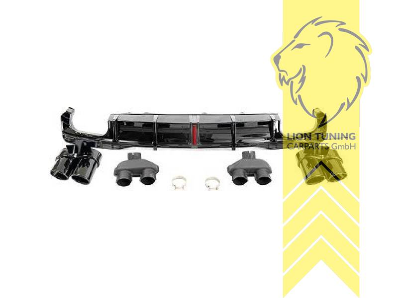 links und rechts, schwarz glänzend, nur passend für Modelle mit S-Line, PP Kunststoff, Eintragungsfrei / als Ersatzteil verwendbar