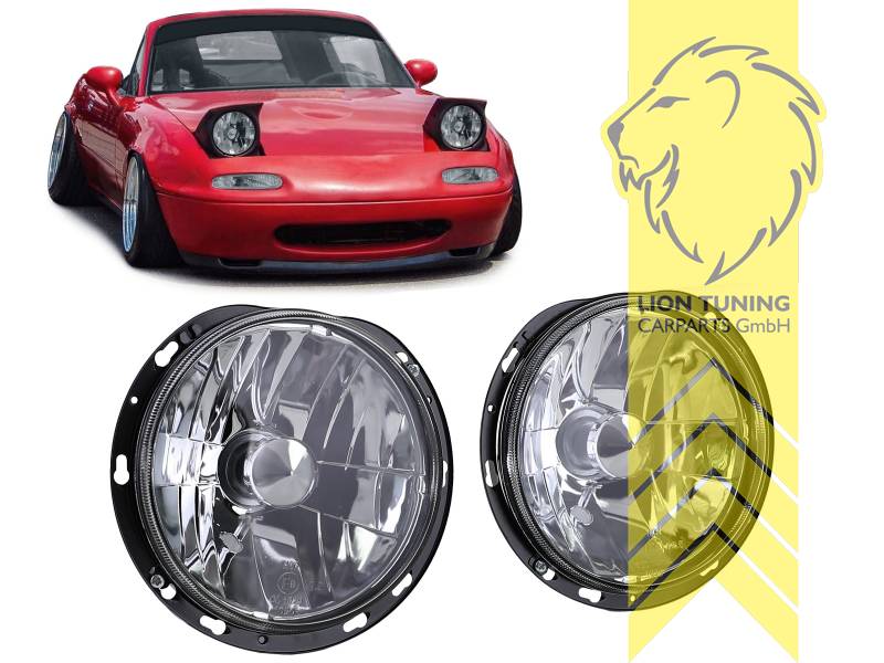 Liontuning - Tuningartikel für Ihr Auto  Lion Tuning Carparts GmbHAngel  Eyes Scheinwerfer + Frontblinker für Mazda MX5 NA weiss chrom mit Faden
