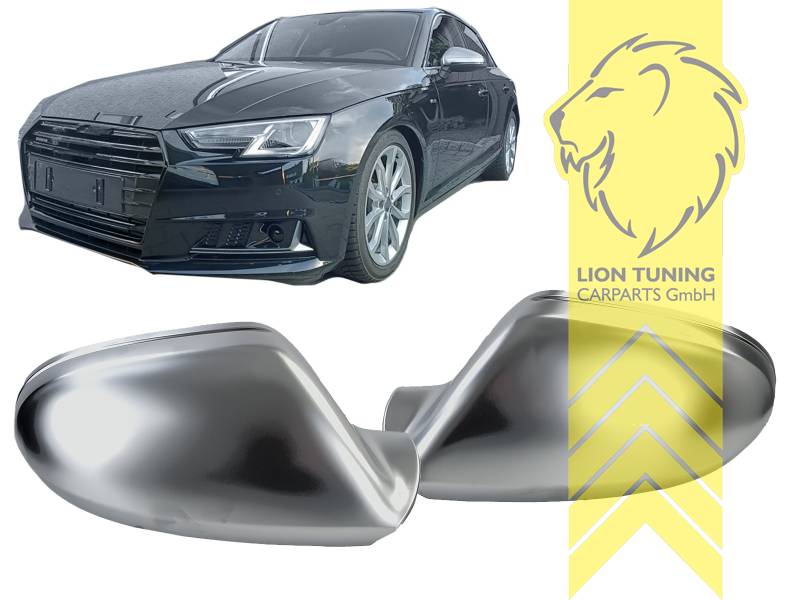 Liontuning - Tuningartikel für Ihr Auto  Lion Tuning Carparts GmbH  Spiegelkappen Audi A3 8P A4 B8 8K A5 8T A6 C6 4F Aluminium Optik