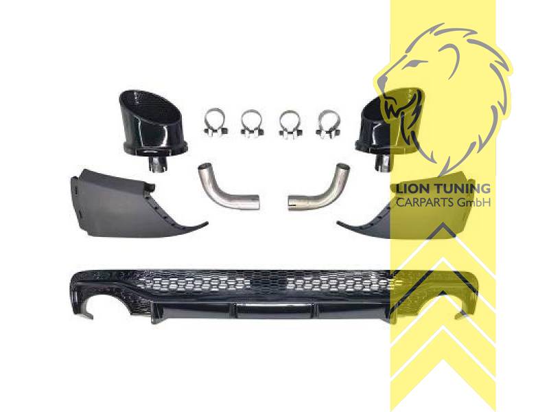 links und rechts, schwarz glänzend, schwarz glänzend, nicht passend für S-Line, ABS Kunststoff, Eintragungsfrei / als Ersatzteil verwendbar