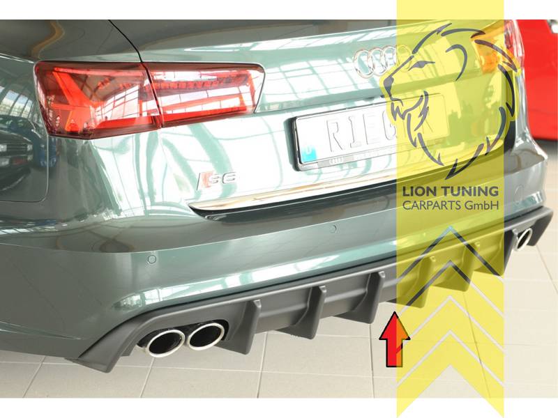 schwarz matt, nicht für Modelle mit Anhängerkupplung, nur passend für Modelle mit S-Line, nicht passend für Allroad, nicht passend für RS6, ABS Kunststoff, Eintragungsfrei / mit ABE