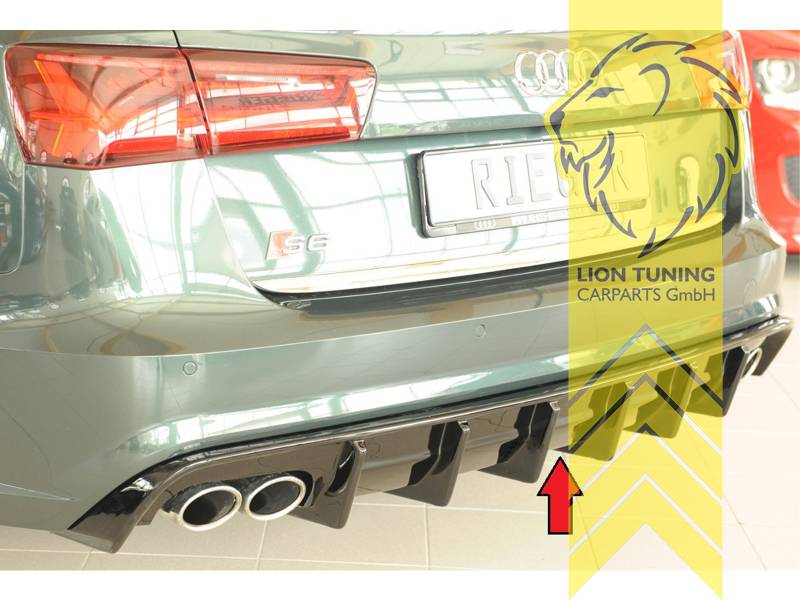 schwarz glänzend, nicht für Modelle mit Anhängerkupplung, nur passend für Modelle mit S-Line, nicht passend für Allroad, nicht passend für RS6, ABS Kunststoff, Eintragungsfrei / mit ABE