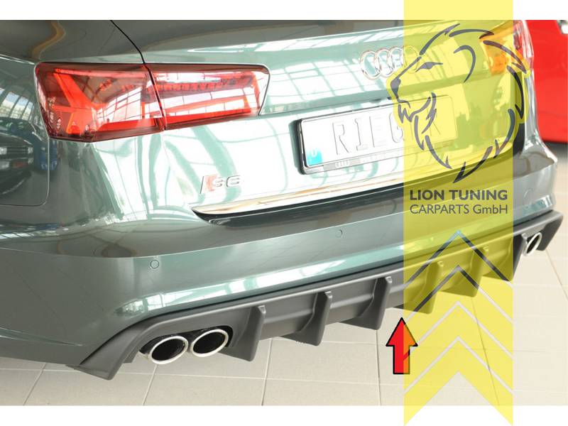 schwarz matt, für Fahrzeuge mit Anhängerkupplung, nur passend für Modelle mit S-Line, nicht passend für Allroad, nicht passend für RS6, ABS Kunststoff, Eintragungsfrei / mit ABE