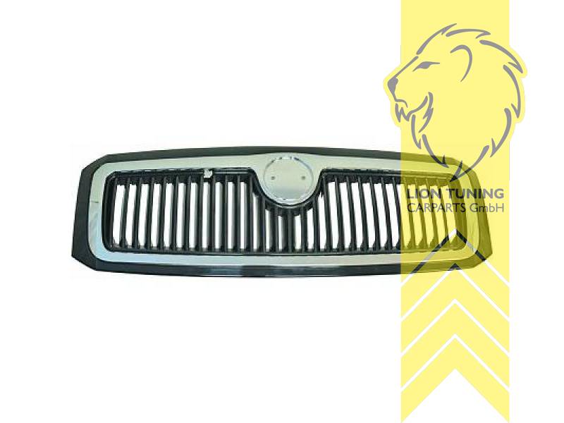 mit Emblemaufnahme, schwarz, chrom, ABS Kunststoff, Eintragungsfrei / als Ersatzteil verwendbar