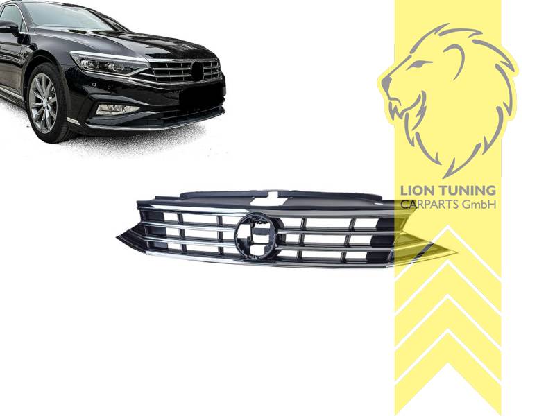 mit Emblemaufnahme, schwarz, chrom, ABS Kunststoff, Eintragungsfrei / als Ersatzteil verwendbar