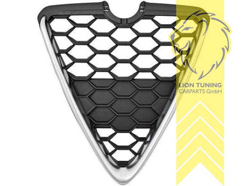 mit Emblemaufnahme, schwarz, chrom, ABS Kunststoff, Eintragungsfrei / als Ersatzteil verwendbar