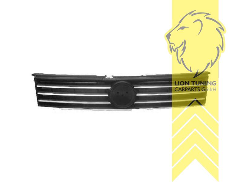 mit Emblemaufnahme, schwarz, chrom, 5-Türer, ABS Kunststoff, Eintragungsfrei / als Ersatzteil verwendbar