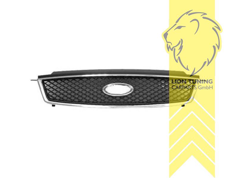 mit Emblemaufnahme, schwarz, chrom, ABS Kunststoff, Eintragungsfrei / als Ersatzteil verwendbar