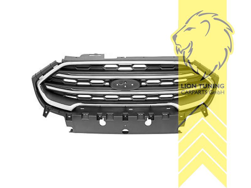 mit Emblemaufnahme, schwarz, chrom, ABS Kunststoff, Eintragungsfrei / als Ersatzteil verwendbar