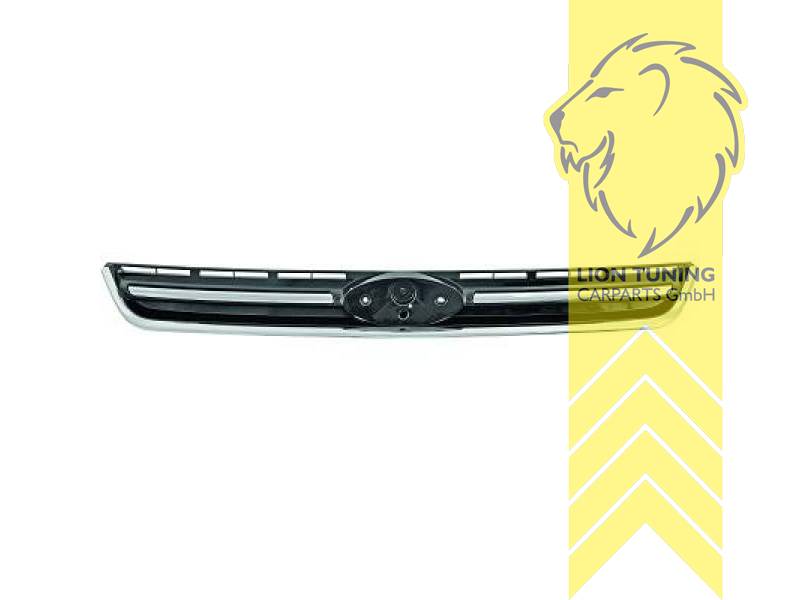 mit Emblemaufnahme, Titanium, schwarz, chrom, ABS Kunststoff, Eintragungsfrei / als Ersatzteil verwendbar