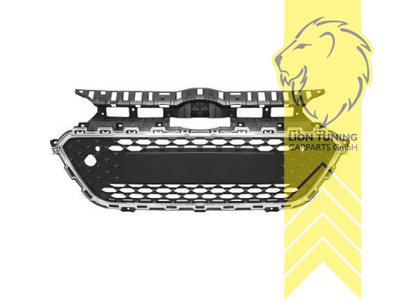 mit Emblemaufnahme, schwarz, chrom, ABS Kunststoff, Eintragungsfrei / als Ersatzteil verwendbar