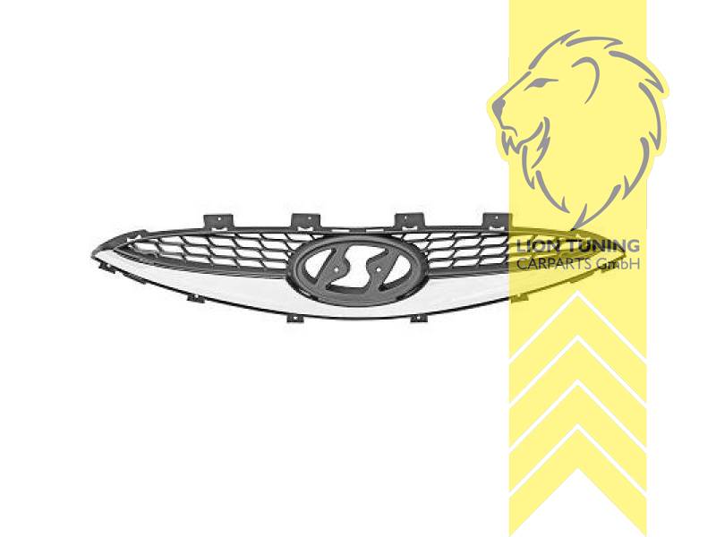 mit Emblemaufnahme, schwarz, chrom, ABS Kunststoff, Eintragungsfrei / als Ersatzteil verwendbar