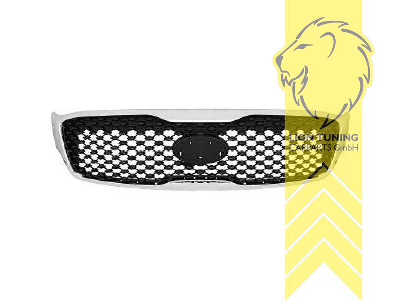 mit Emblemaufnahme, schwarz, chrom, ABS Kunststoff, Eintragungsfrei / als Ersatzteil verwendbar