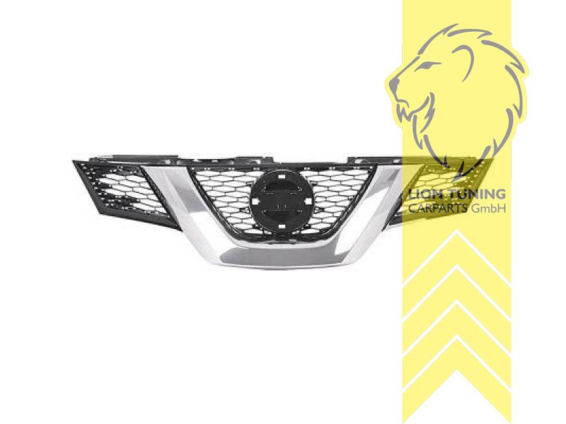 mit Emblemaufnahme, schwarz, chrom, ABS Kunststoff, für Fahrzeuge ohne Radar (ACC), Eintragungsfrei / als Ersatzteil verwendbar