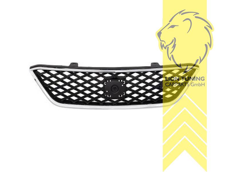 mit Emblemaufnahme, schwarz, chrom, ABS Kunststoff, Eintragungsfrei / als Ersatzteil verwendbar