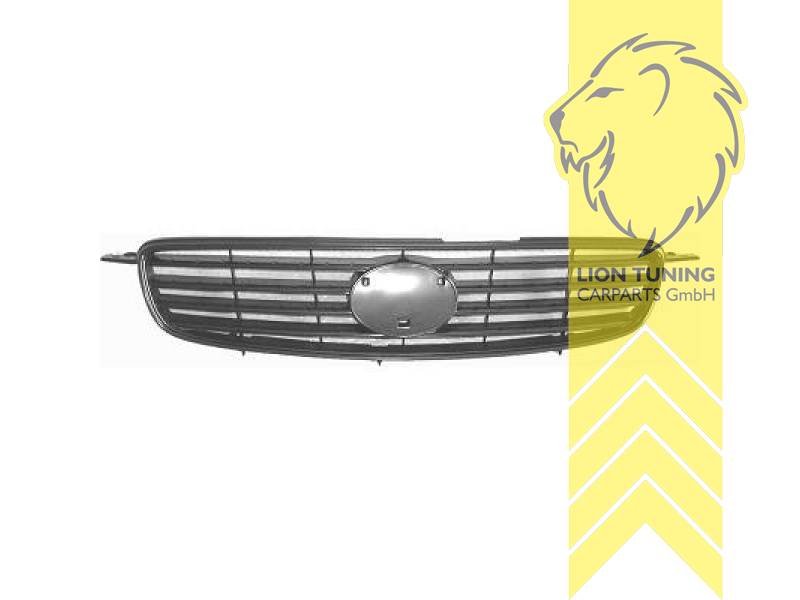 mit Emblemaufnahme, schwarz, chrom, ABS Kunststoff, Eintragungsfrei / als Ersatzteil verwendbar