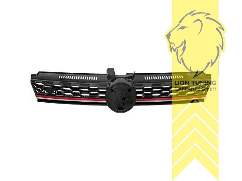 mit Emblemaufnahme, GTI, schwarz, rot, ABS Kunststoff, für Fahrzeuge ohne Radar (ACC), Eintragungsfrei / als Ersatzteil verwendbar