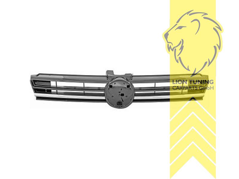 mit Emblemaufnahme, Highline, schwarz, chrom, ABS Kunststoff, für Fahrzeuge ohne Radar (ACC), Eintragungsfrei / als Ersatzteil verwendbar