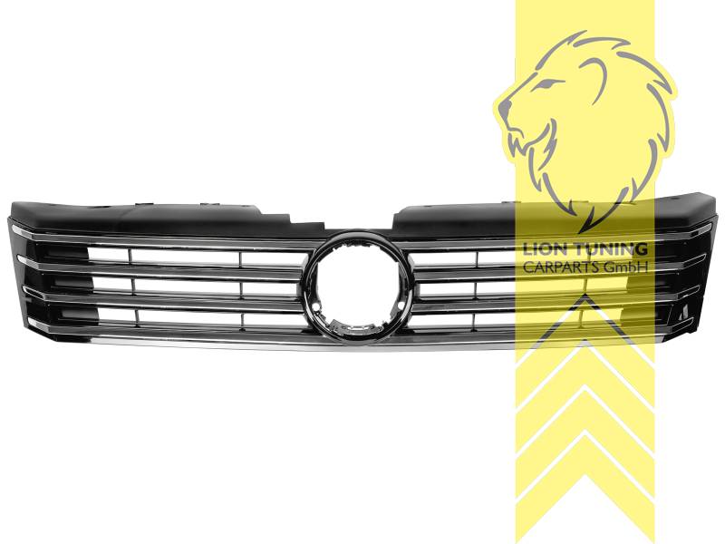 mit Emblemaufnahme, schwarz, chrom, ABS Kunststoff, Eintragungsfrei / als Ersatzteil verwendbar