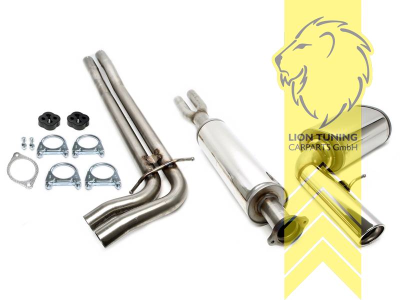 1 x 100mm rund / gebördelt, Endrohr single, 100mm, Rund, Edelstahl, 2.0 B5204T5 / 2.3 B5234T3, B5234T4 / 2.4 B5244T3, B5244T5 / 2.5 B5254T2, Eintragungsfrei / mit ABE