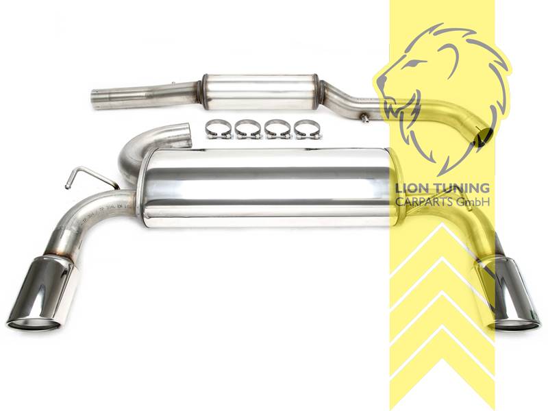 nur für Fahrzeuge mit Allrad, 1 x 100mm rund / gebördelt, Endrohr duplex, 100mm, Rund, Edelstahl, 3.2 R32 BFH, BML, Eintragungsfrei / mit ABE