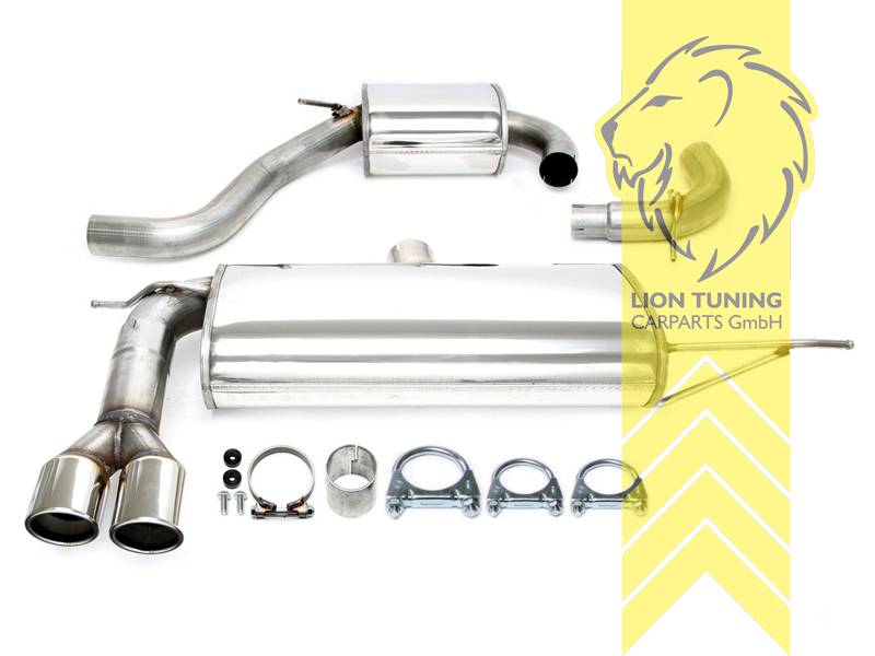 2 x 80mm rund / gebördelt, Endrohr doppel, 80mm, Rund, Edelstahl, 1.4TSi CAXA, CAVD / 2.0TSi CAWB, CCZB, Eintragungsfrei / mit ABE