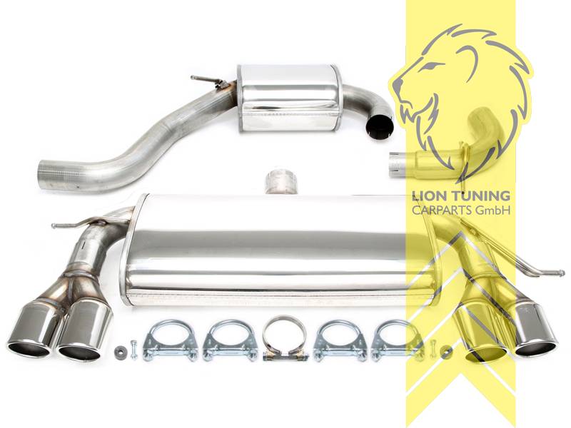 2 x 80mm rund / gebördelt, Endrohr doppel, Endrohr duplex, 80mm, Rund, Edelstahl, 1.4: BWK, CAVA, CAVD, CAVB / 2.0: CAWB, AXX, BWA, BYD, Eintragungsfrei / mit ABE