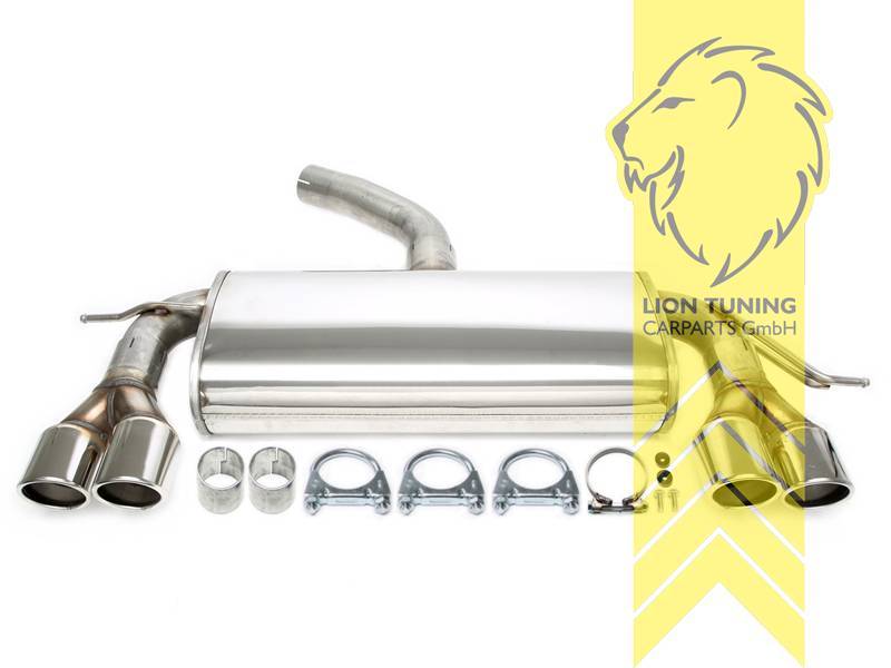 2 x 80mm rund / gebördelt, Endrohr doppel, Endrohr duplex, 80mm, Rund, Edelstahl, 1.4: CAXA, CAX, CAWC, CAVD / 1.8: CDAA / 2.0: CAWB, BYD, Eintragungsfrei / mit ABE