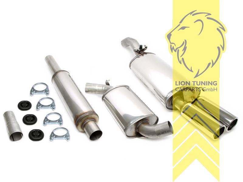 2 x 80mm rund / gebördelt, Endrohr doppel, 80mm, Rund, Edelstahl, 1.8 16V KR, PL, Eintragungsfrei / mit ABE